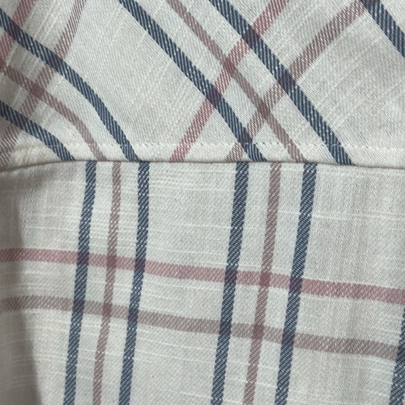 Ashley By 26 International Shacket Cream Plaid‎ Button Front in Size S NWT - Picture 13 of 13